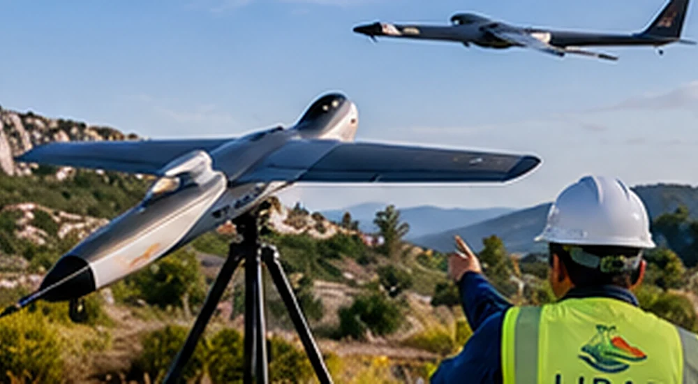 Ilustrasi pemetaan udara menggunakan drone survey